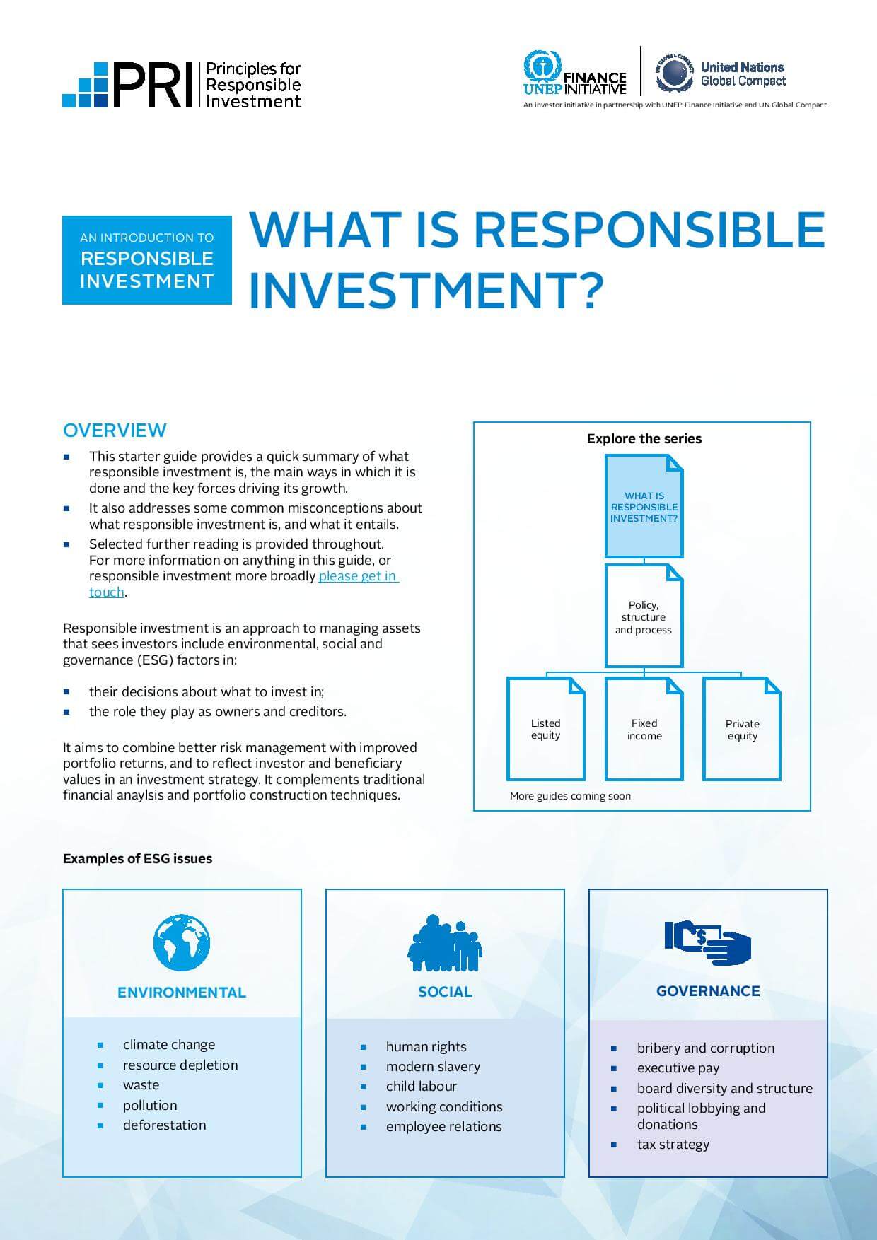 What is responsible investment?