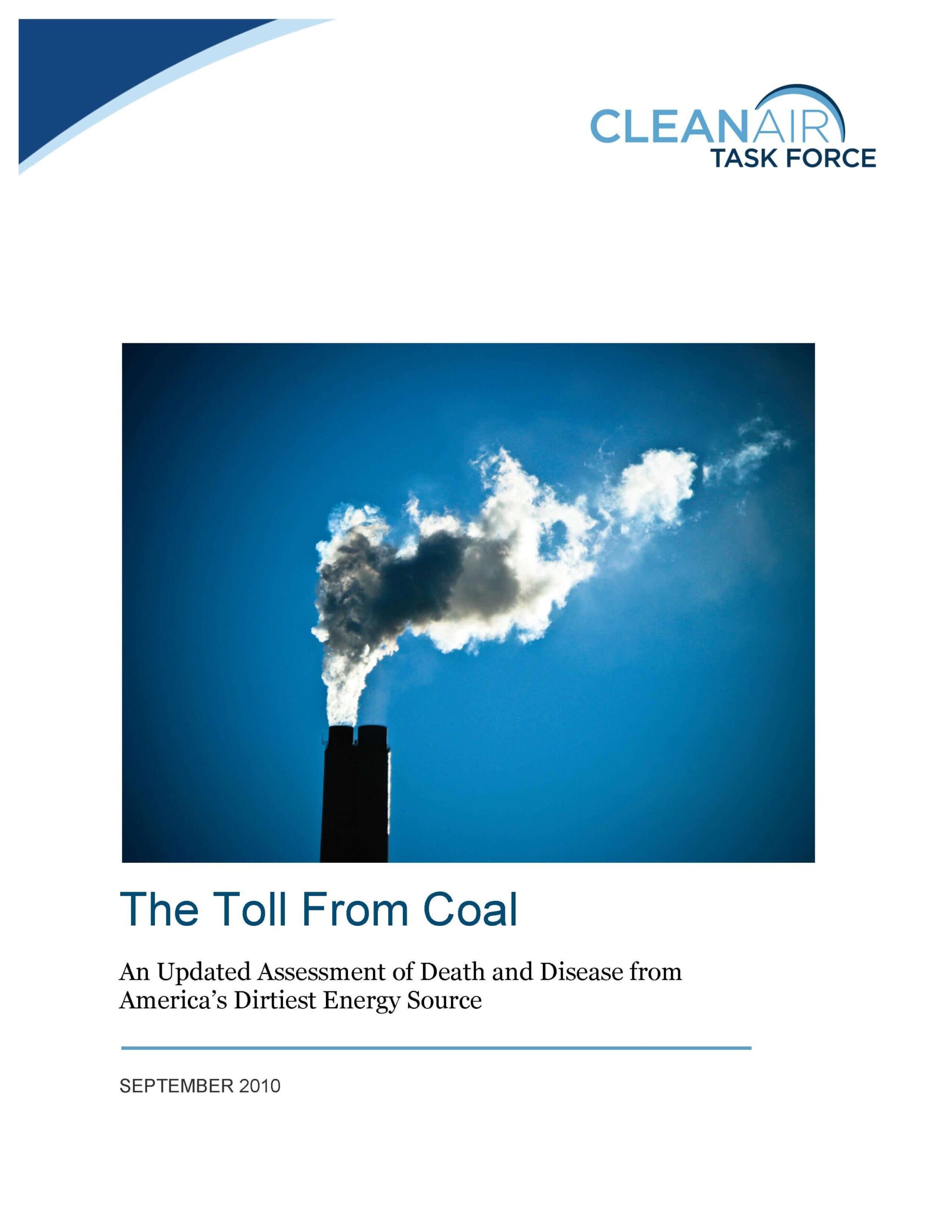 The toll from coal: An updated assessment of death and disease from America’s dirtiest energy source