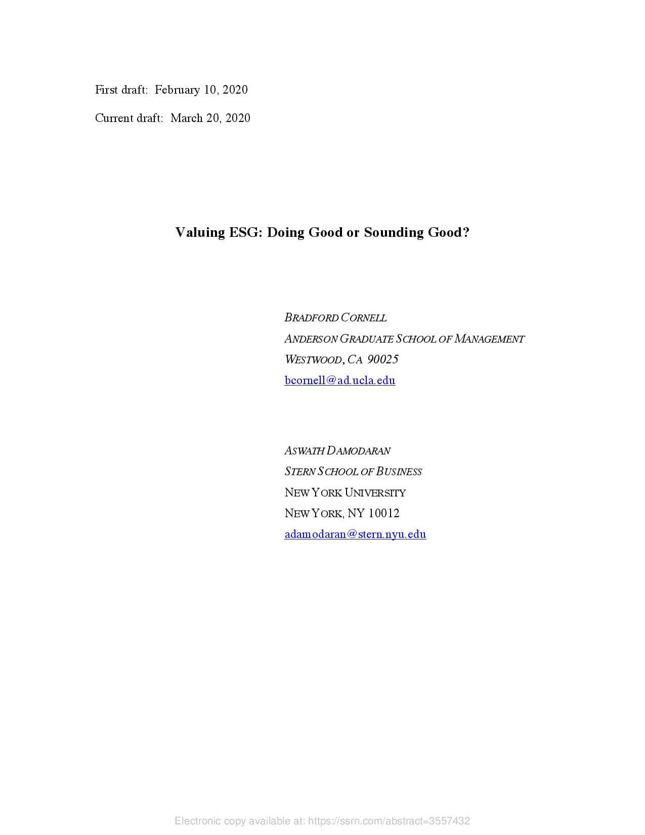 Valuing ESG: Doing good or sounding good?