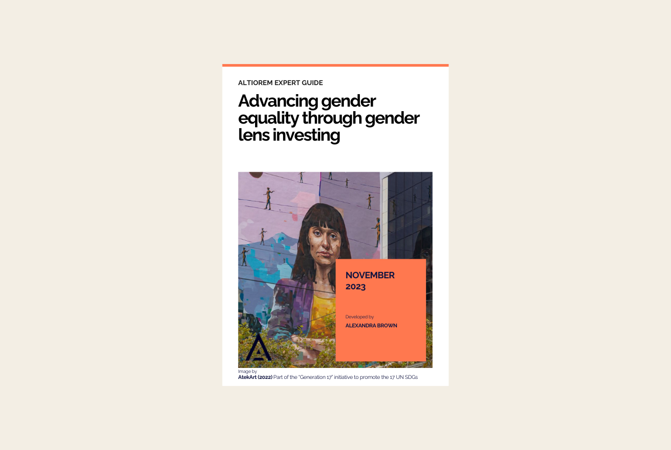 Advancing gender equality through gender lens investing