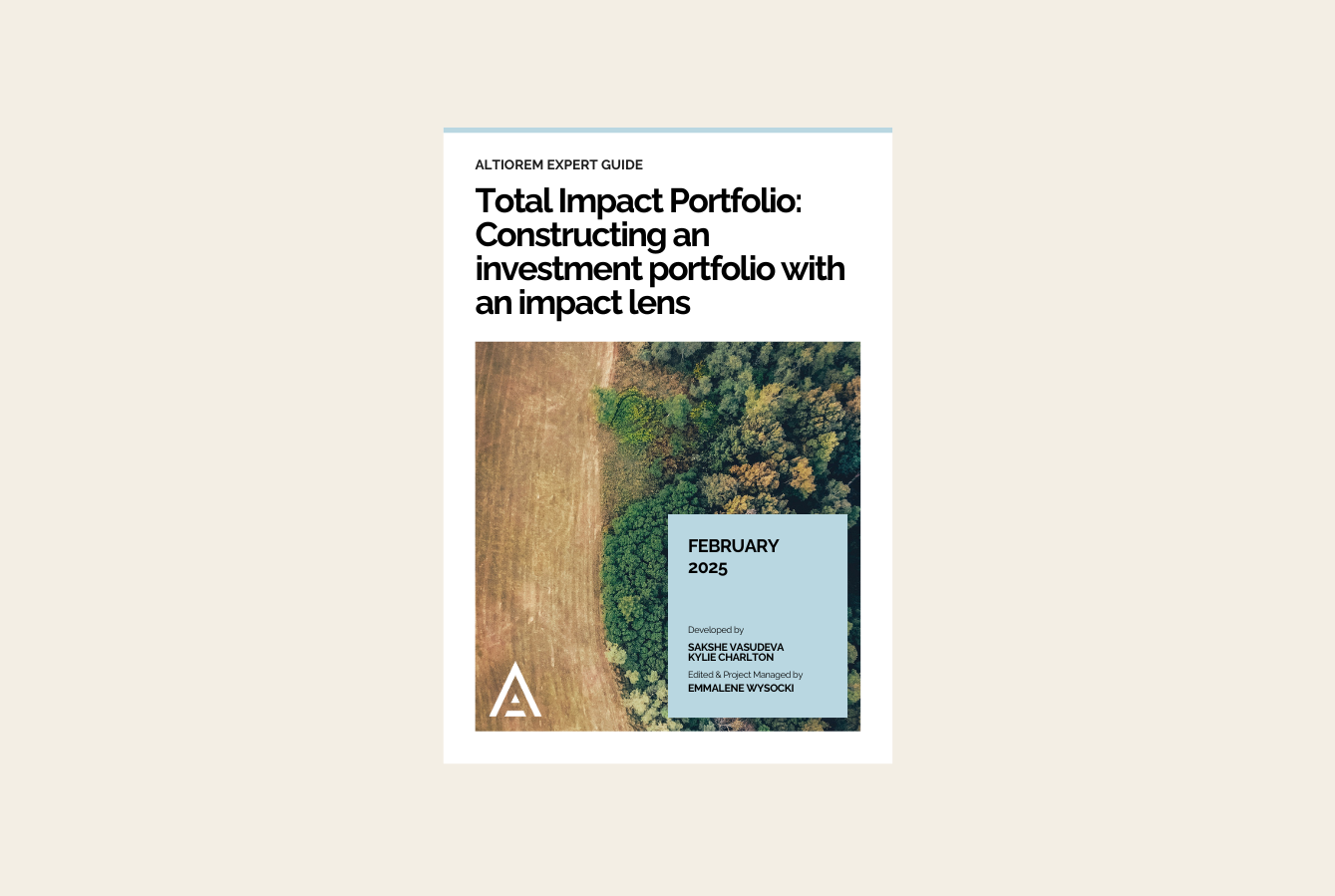 Total Impact Portfolio: Constructing an investment portfolio with an impact lens