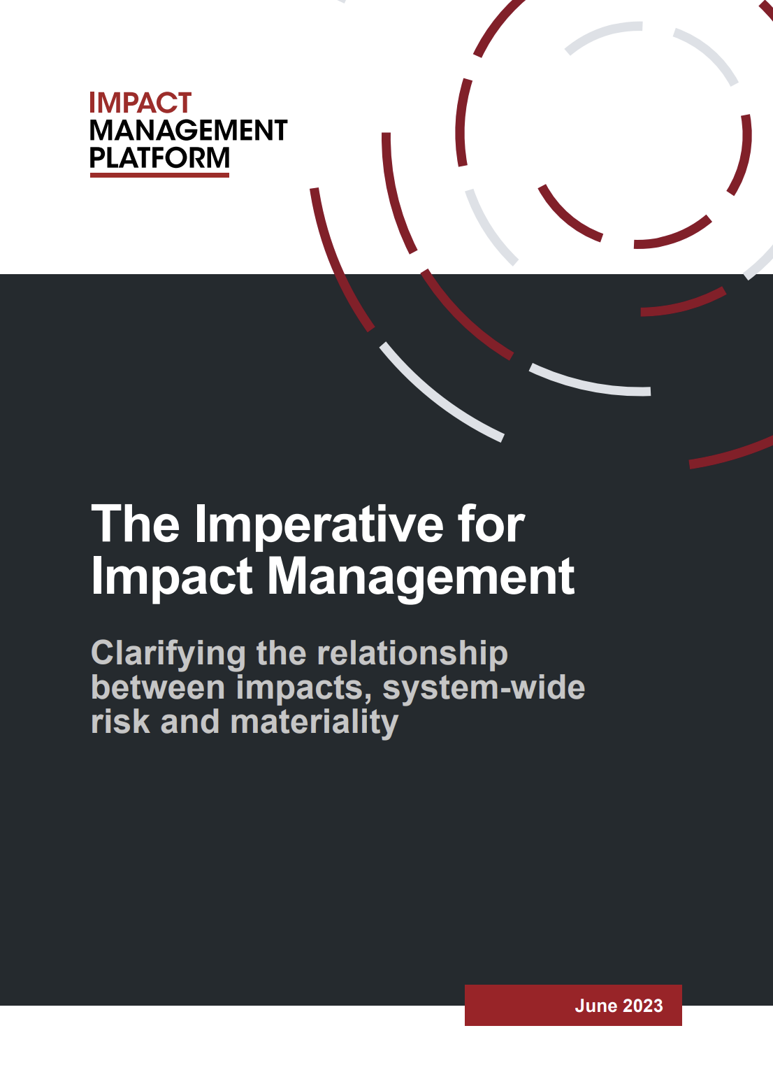 The imperative for impact management: Clarifying the relationship between impacts, system-wide risk and materiality