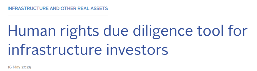 PRI's human rights due diligence tool for infrastructure investors