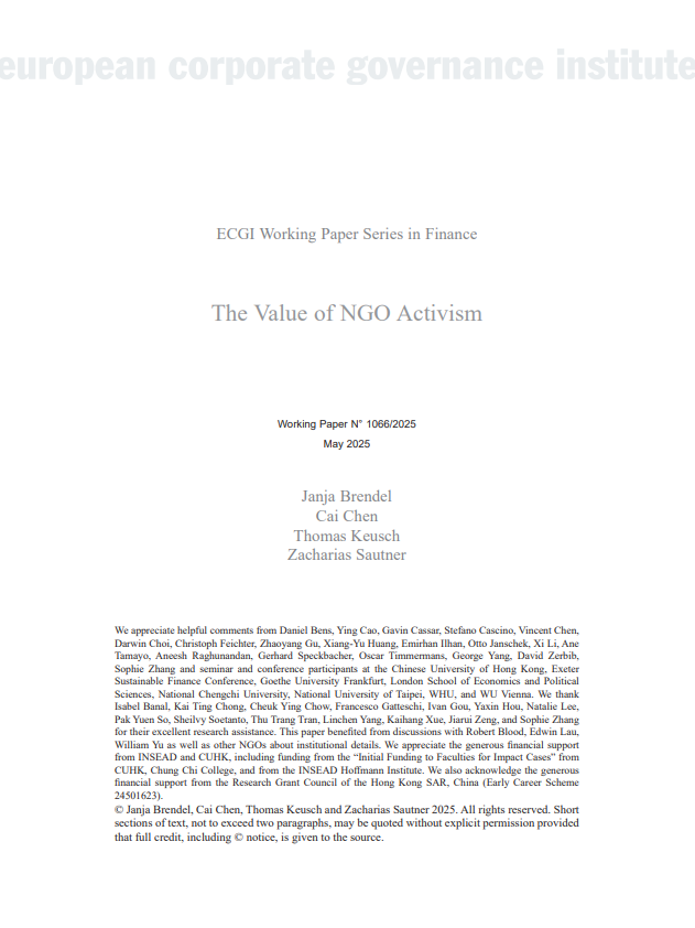 The value of NGO activism