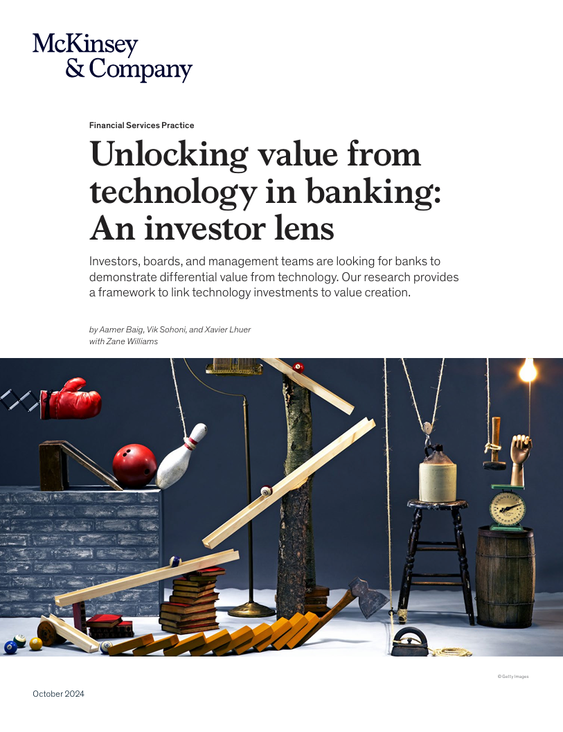 Unlocking value from technology in banking:  An investor lens