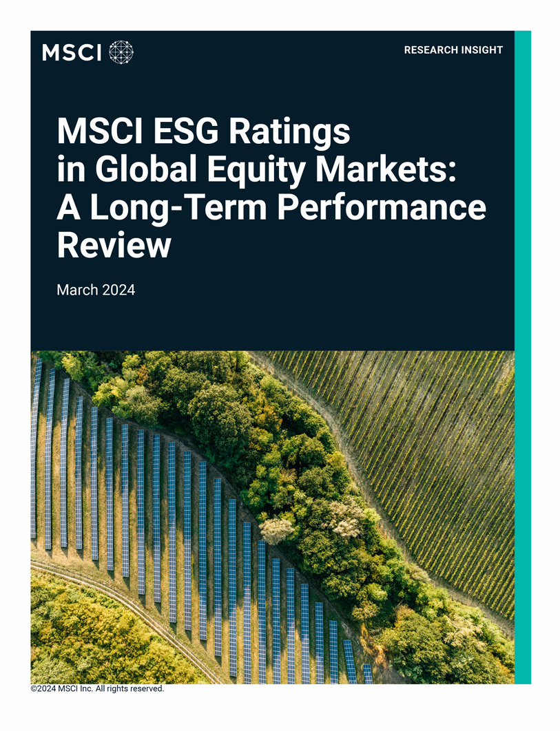 MSCI ESG ratings in global equity markets: A long-term performance review