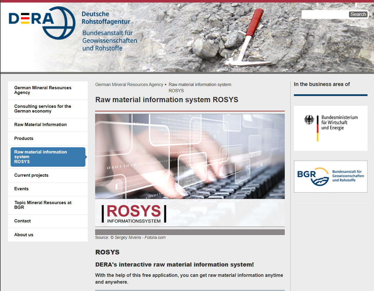 Rohstoffinformationssystem (ROSYS)