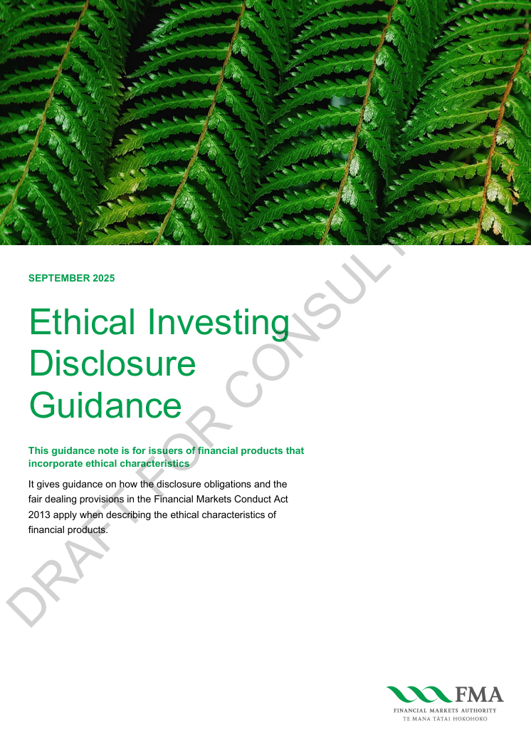 Ethical investing disclosure guidance