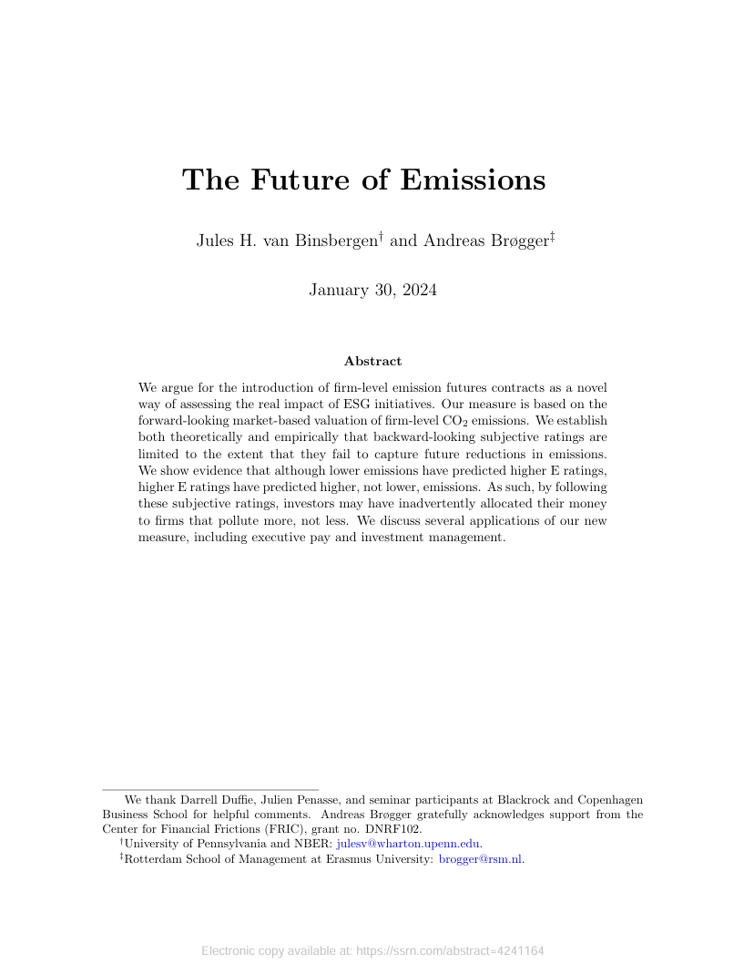 The future of emissions