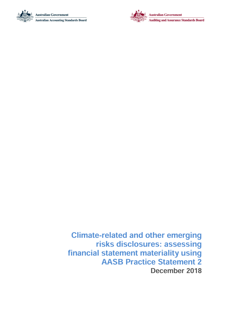 Climate-related and other emerging risks disclosures: Assessing financial statement materiality using AASB Practice Statement 2