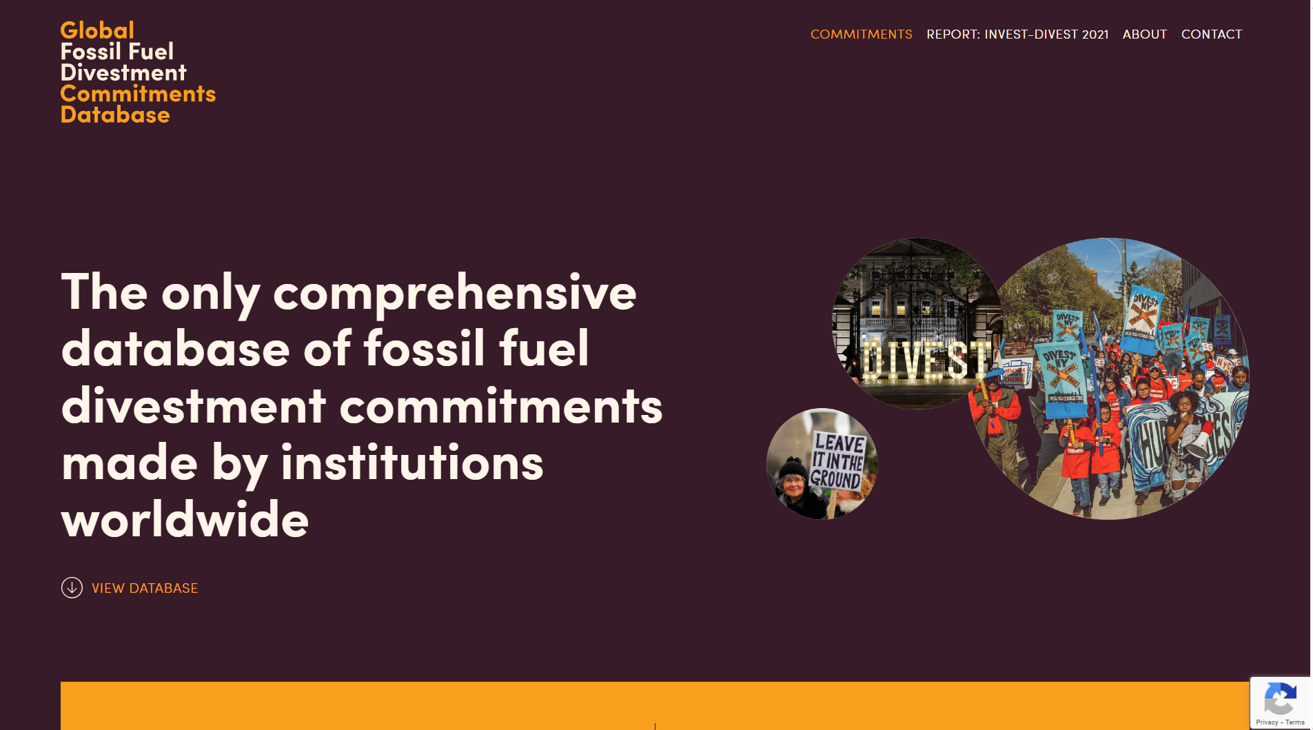 Global fossil fuel divestment commitments database