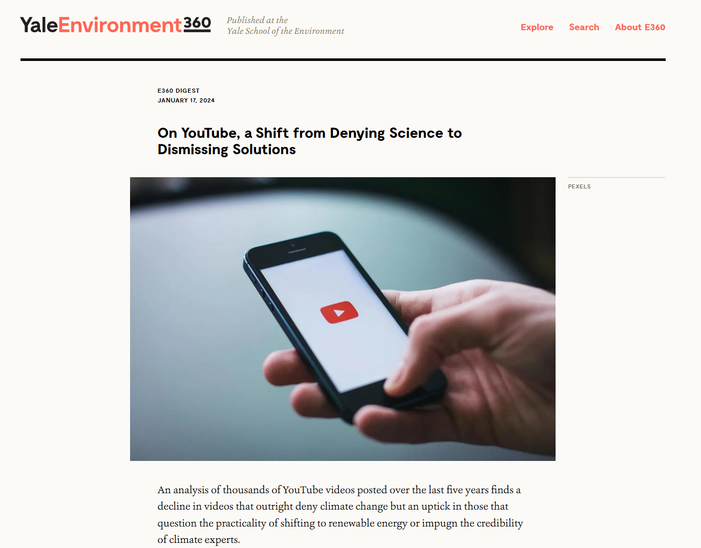 On YouTube, a shift from denying science to dismissing solutions