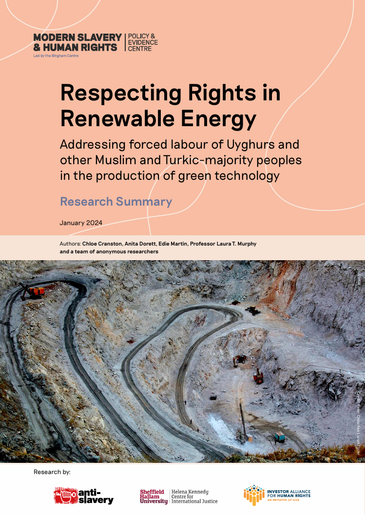 Respecting rights in renewable energy: Addressing forced labour of Uyghurs and other Muslim and Turkic-majority peoples in the production of green technology