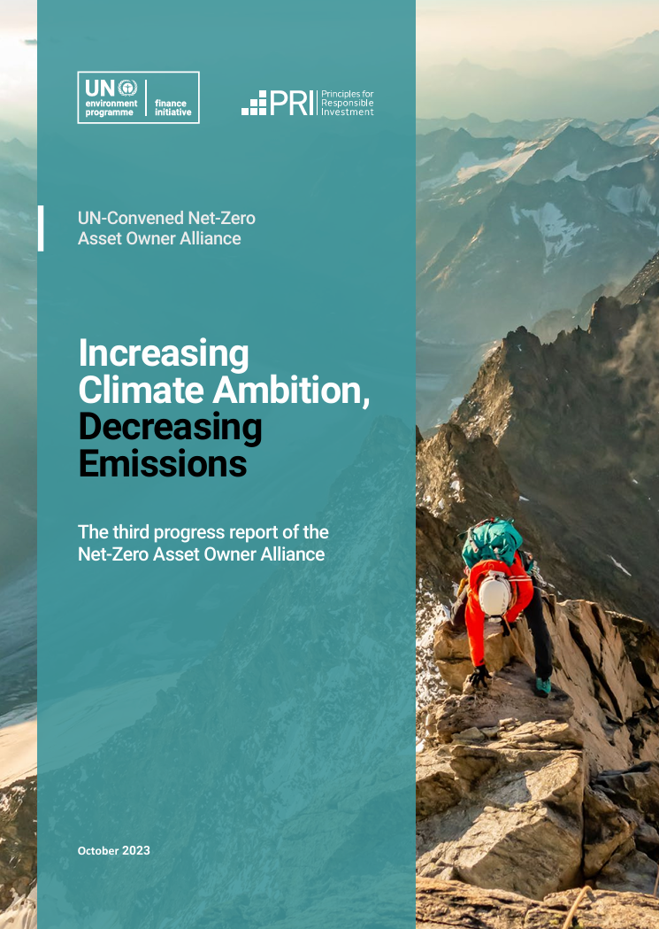 Increasing climate ambition, decreasing emissions: The third progress report of the net-zero asset owner alliance