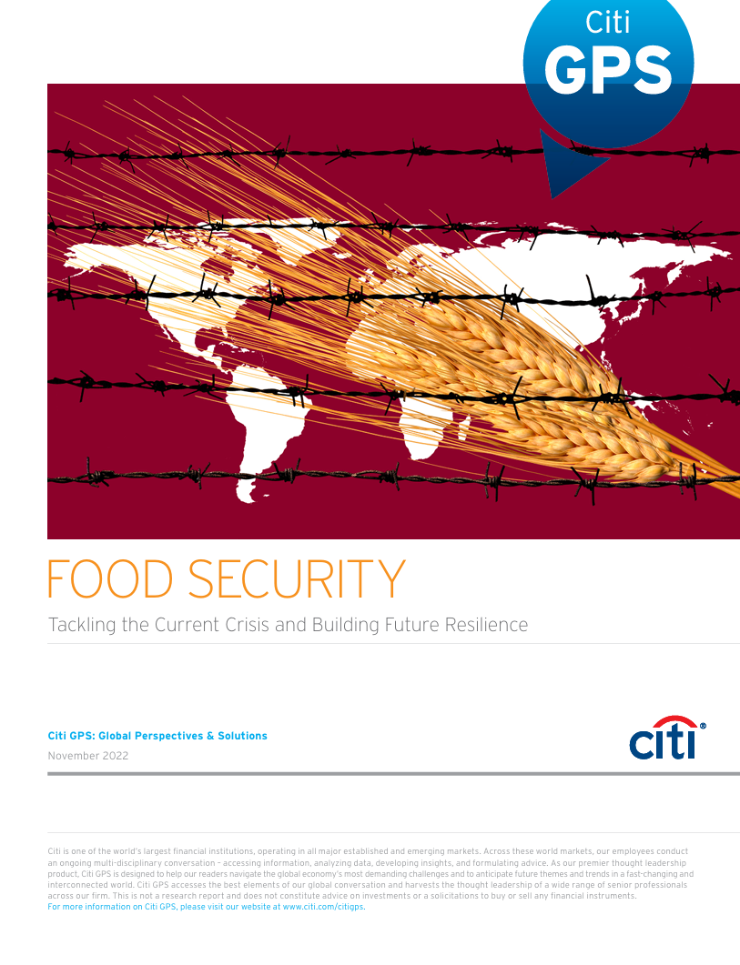 Food security: Tackling the current crisis and building future resilience