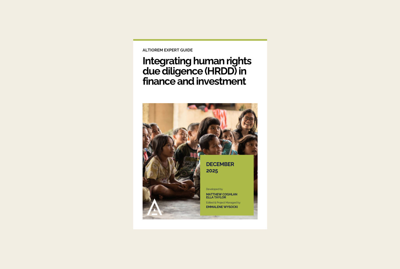 Integrating human rights due diligence (HRDD) in finance and investment