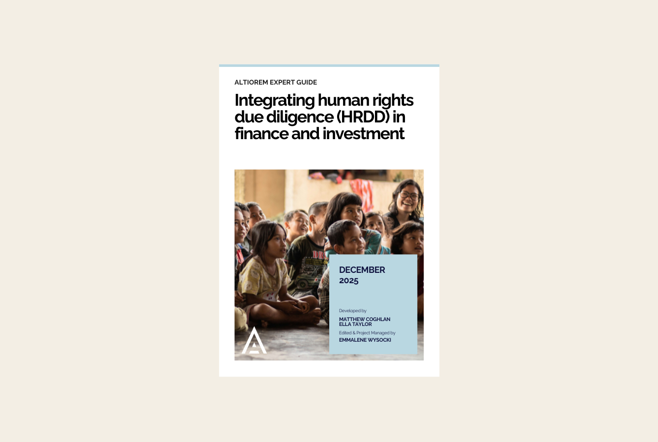 Integrating human rights due diligence (HRDD) in finance and investment
