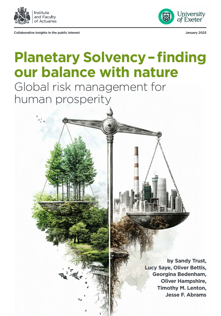 Planetary solvency – finding our balance with nature