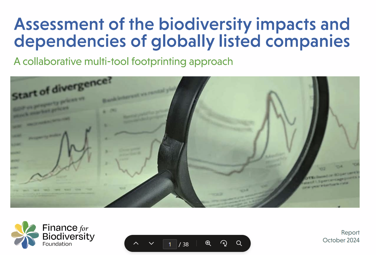 Assessment of the biodiversity impacts and dependencies of globally listed companies