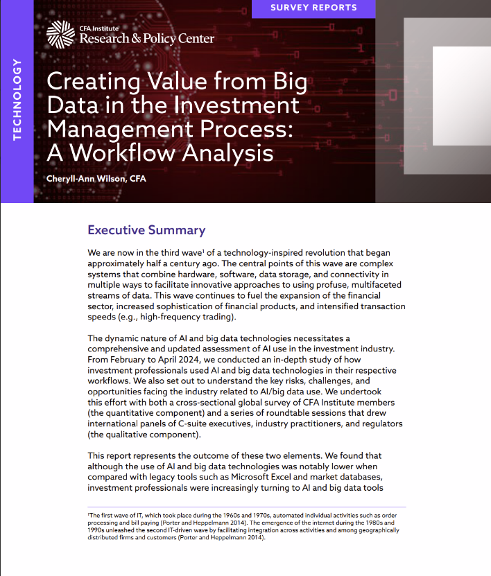 Creating value from big data in the investment management process: A workflow analysis