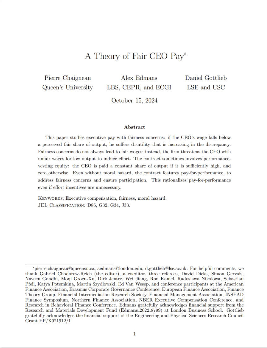 A theory of fair CEO pay