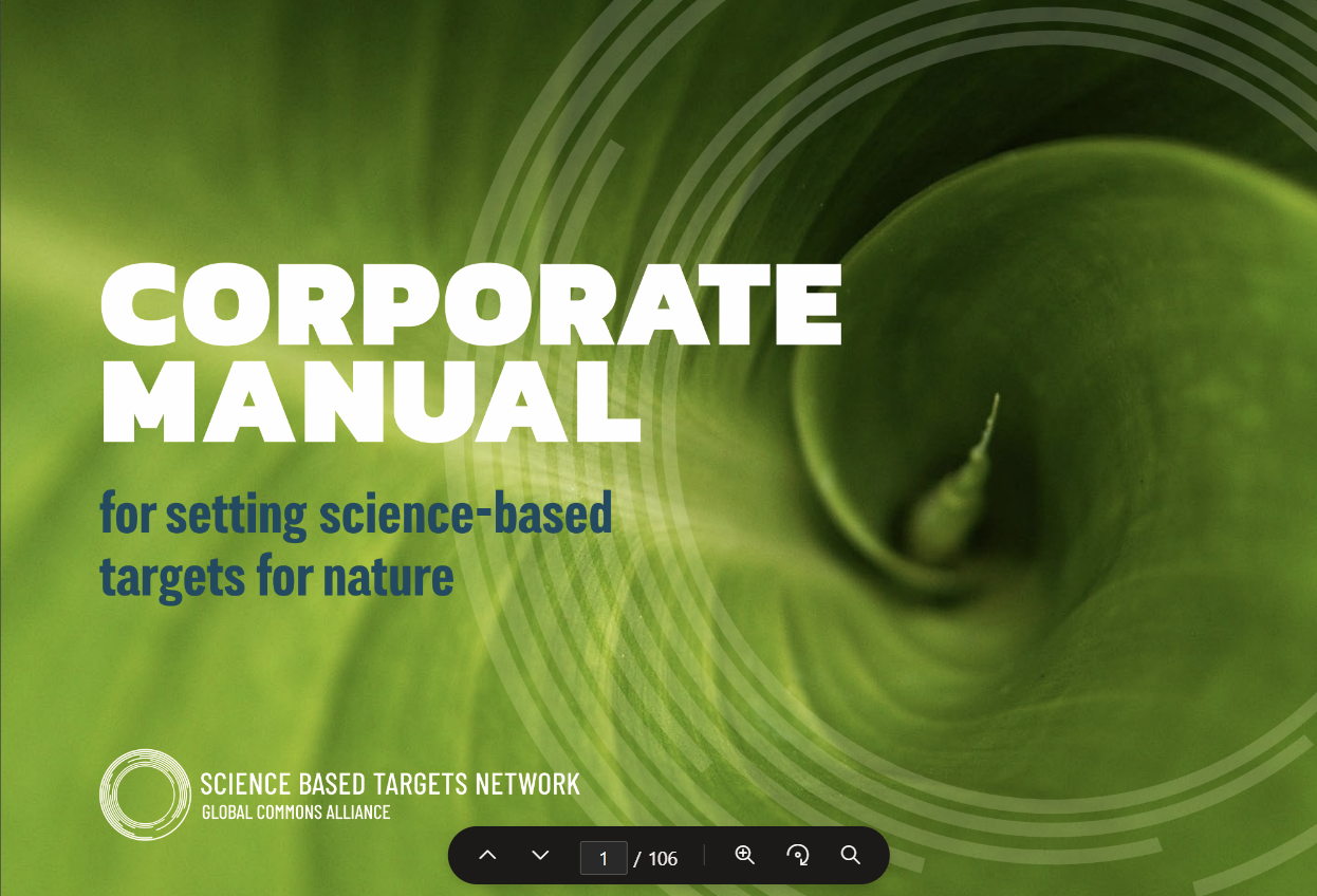 Corporate manual: For setting science-based targets for nature
