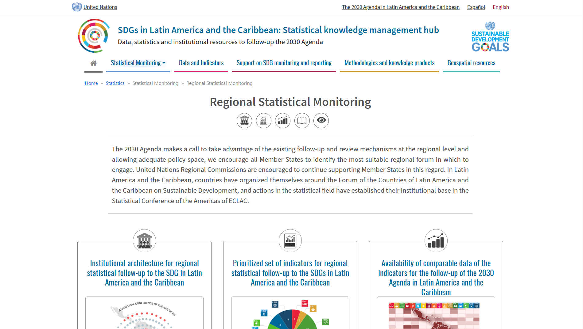 SDGs in Latin America and the Caribbean: Statistical knowledge management hub