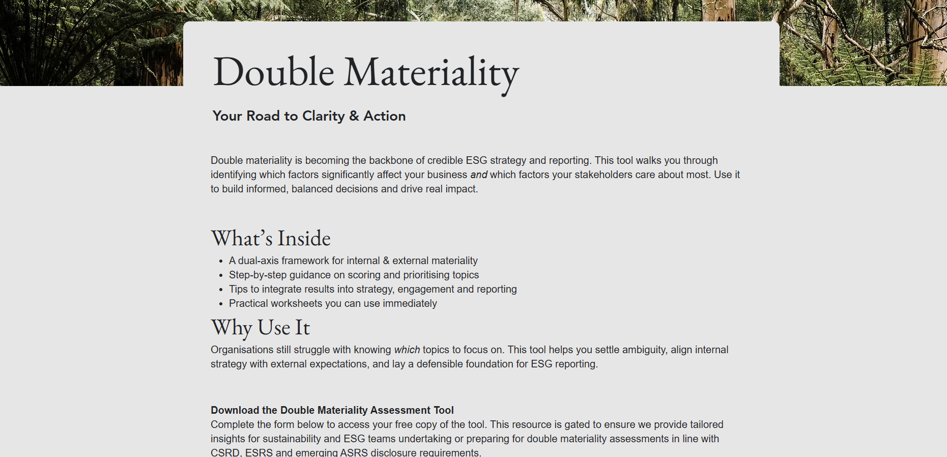 Double Materiality Assessment Tool