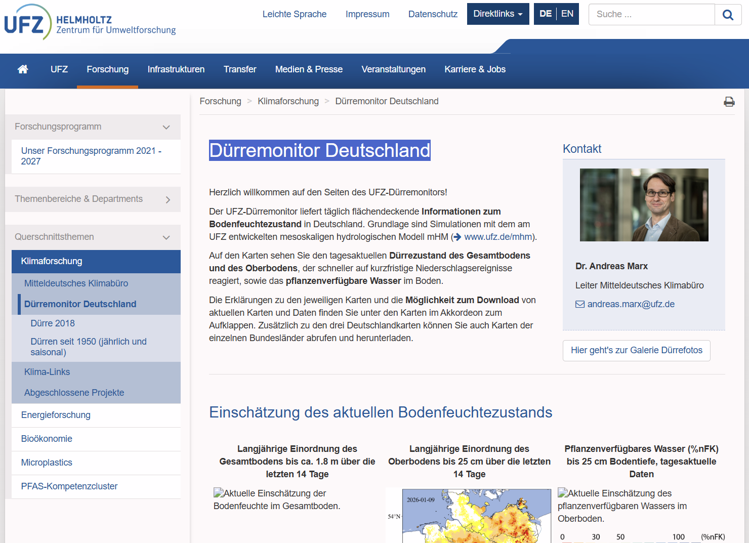 Drought Monitor Germany (Dürremonitor Deutschland)