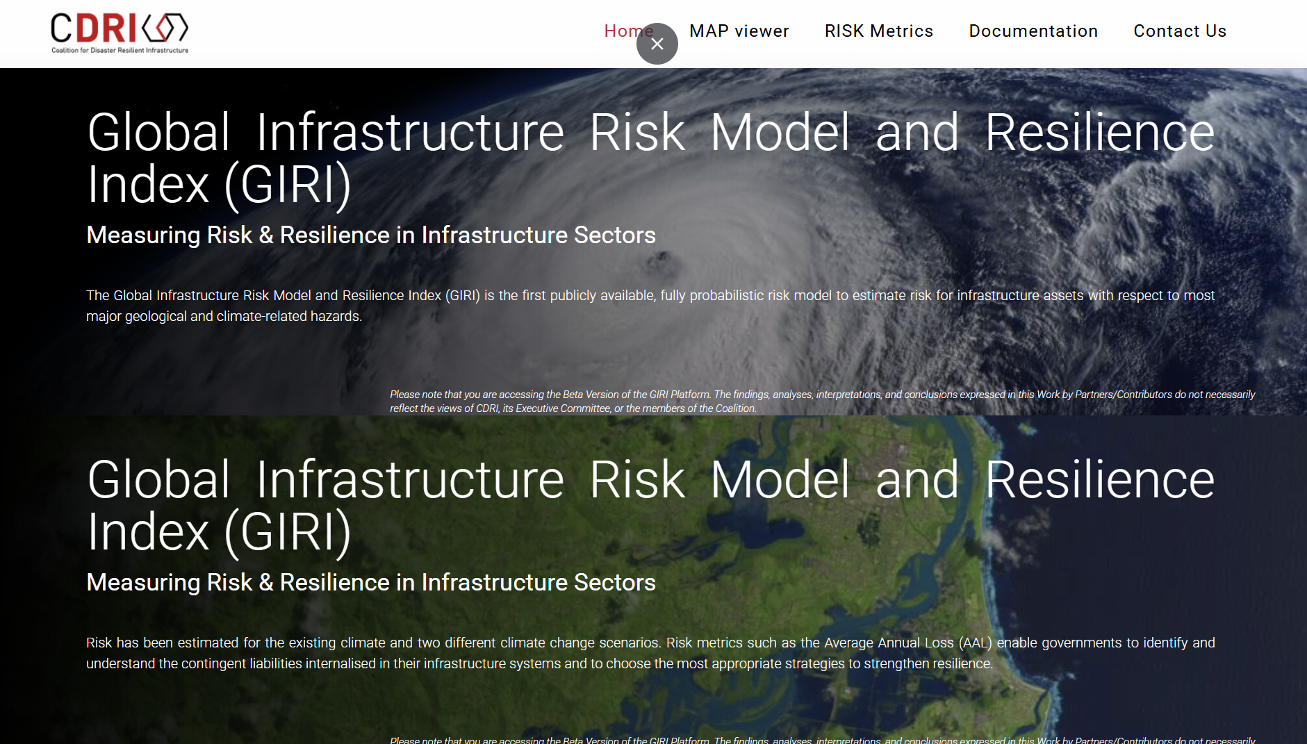 Global Infrastructure Risk Model and Resilience Index (GIRI)