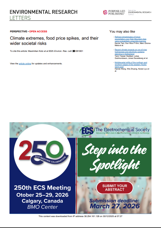 Climate extremes, food price spikes, and their wider societal risks