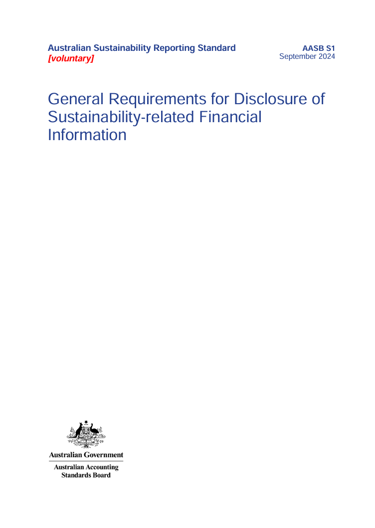 AASB S1: General requirements for disclosure of sustainability-related financial information