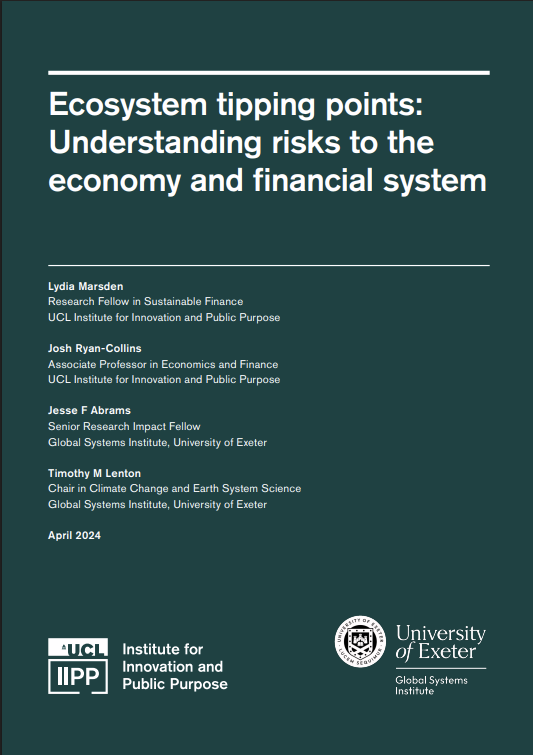 Ecosystem tipping points: Understanding the risks to the economy and the financial system