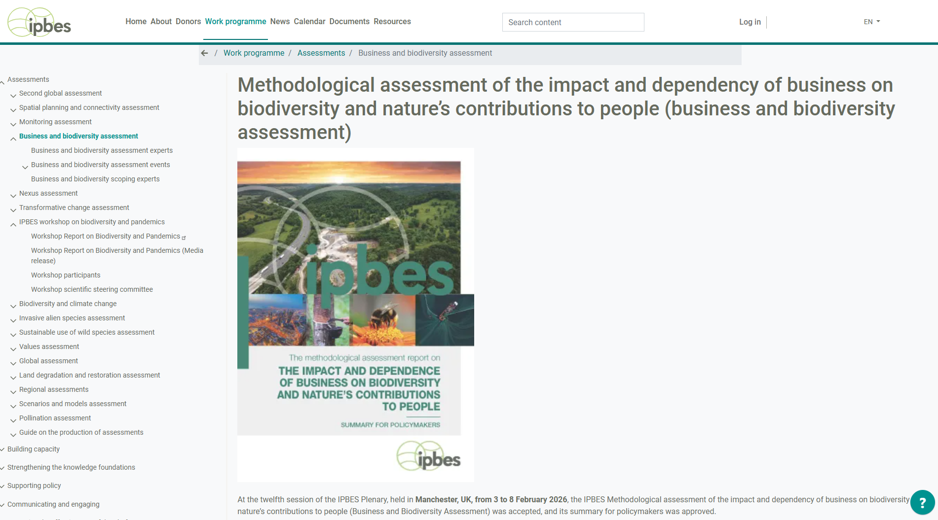 Methodological assessment of the impact and dependency of business on biodiversity and nature’s contributions to people (business and biodiversity assessment)