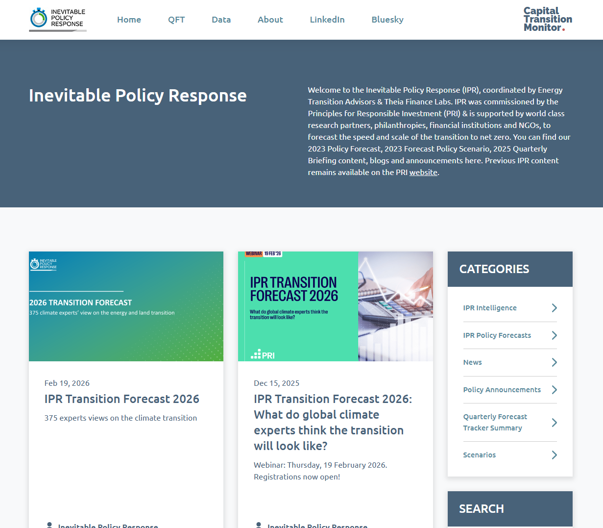 Inevitable Policy Response