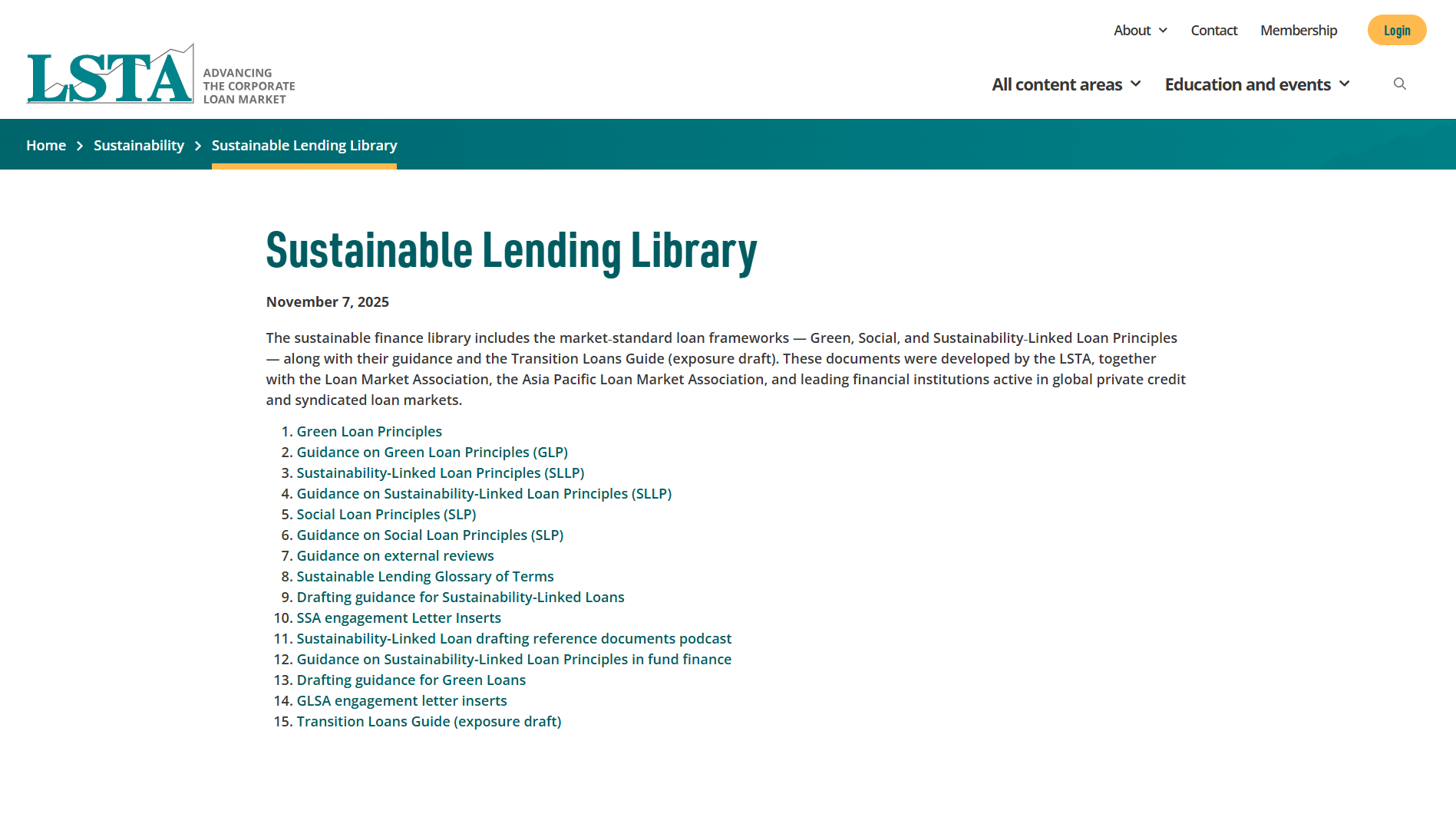 LSTA Sustainable Lending Library