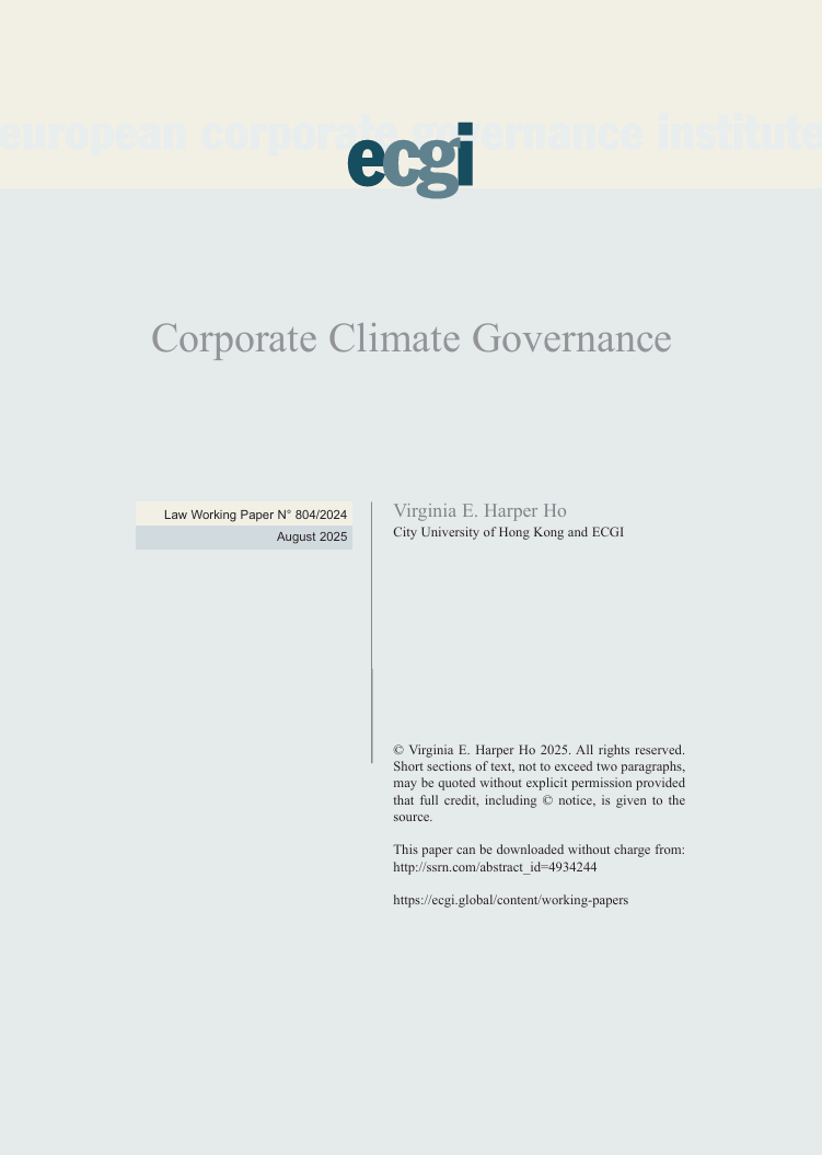 Corporate climate governance