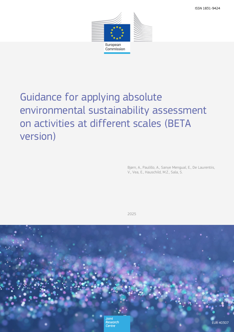 Guidance for applying absolute environmental sustainability assessment on activities at different scales (BETA version)