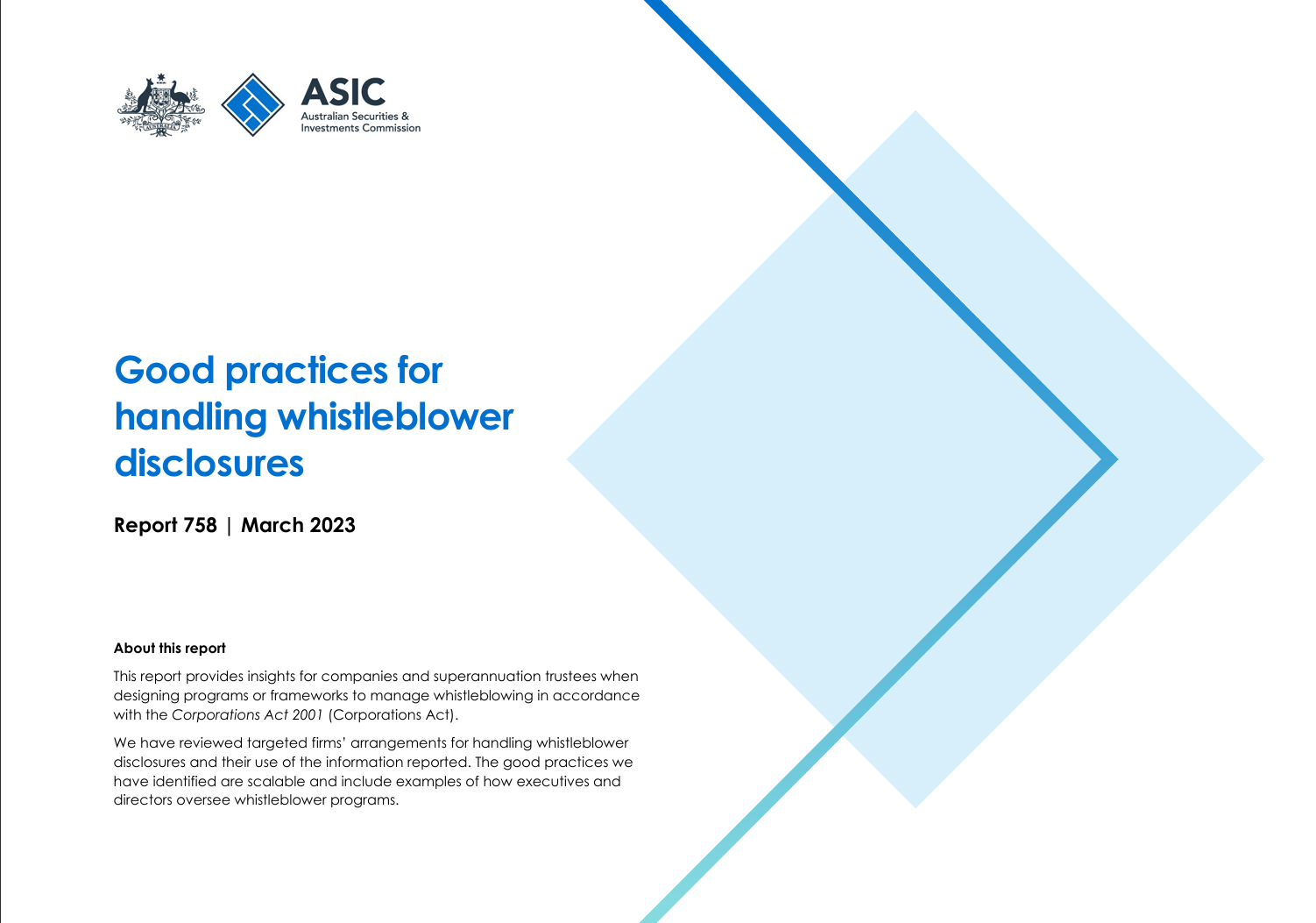 Good practices for handling whistleblower disclosures