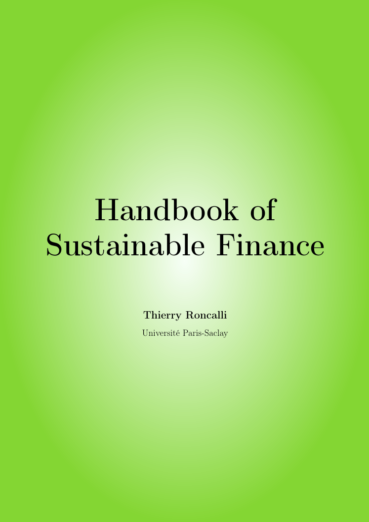 Handbook of sustainable finance