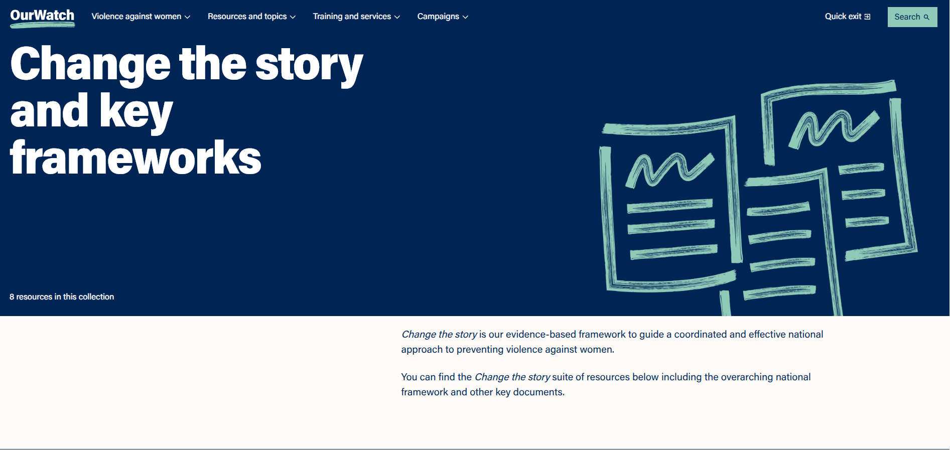 Our Watch: Change the story and key frameworks