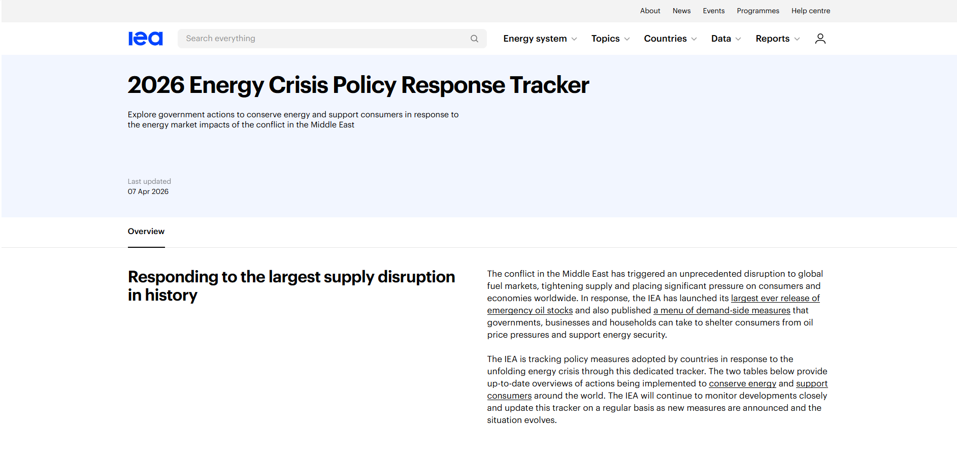 2026 Energy Crisis Policy Response Tracker