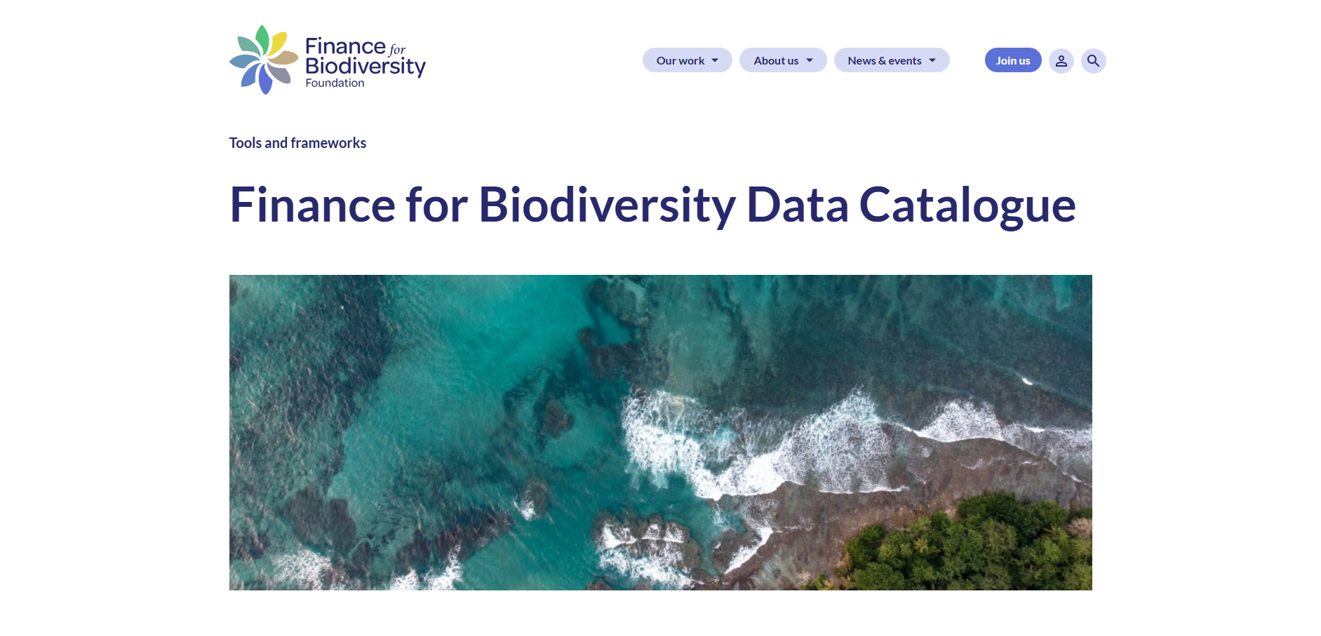 Finance for biodiversity data catalogue