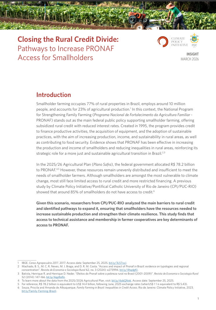 Closing the rural Credit divide: Pathways to increase PRONAF access for smallholders