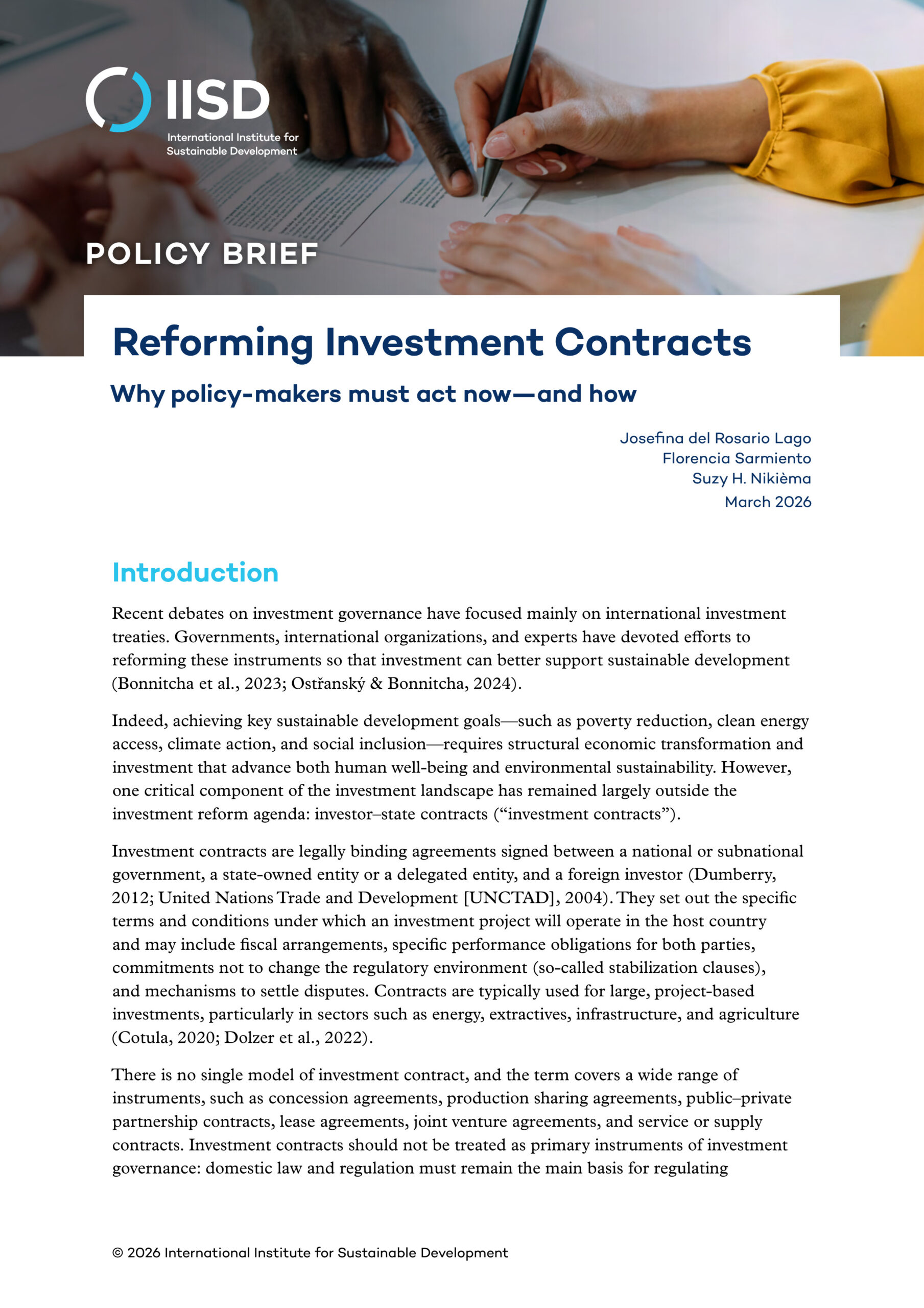 Reforming investment contracts: Why policy - makers must act now — and how