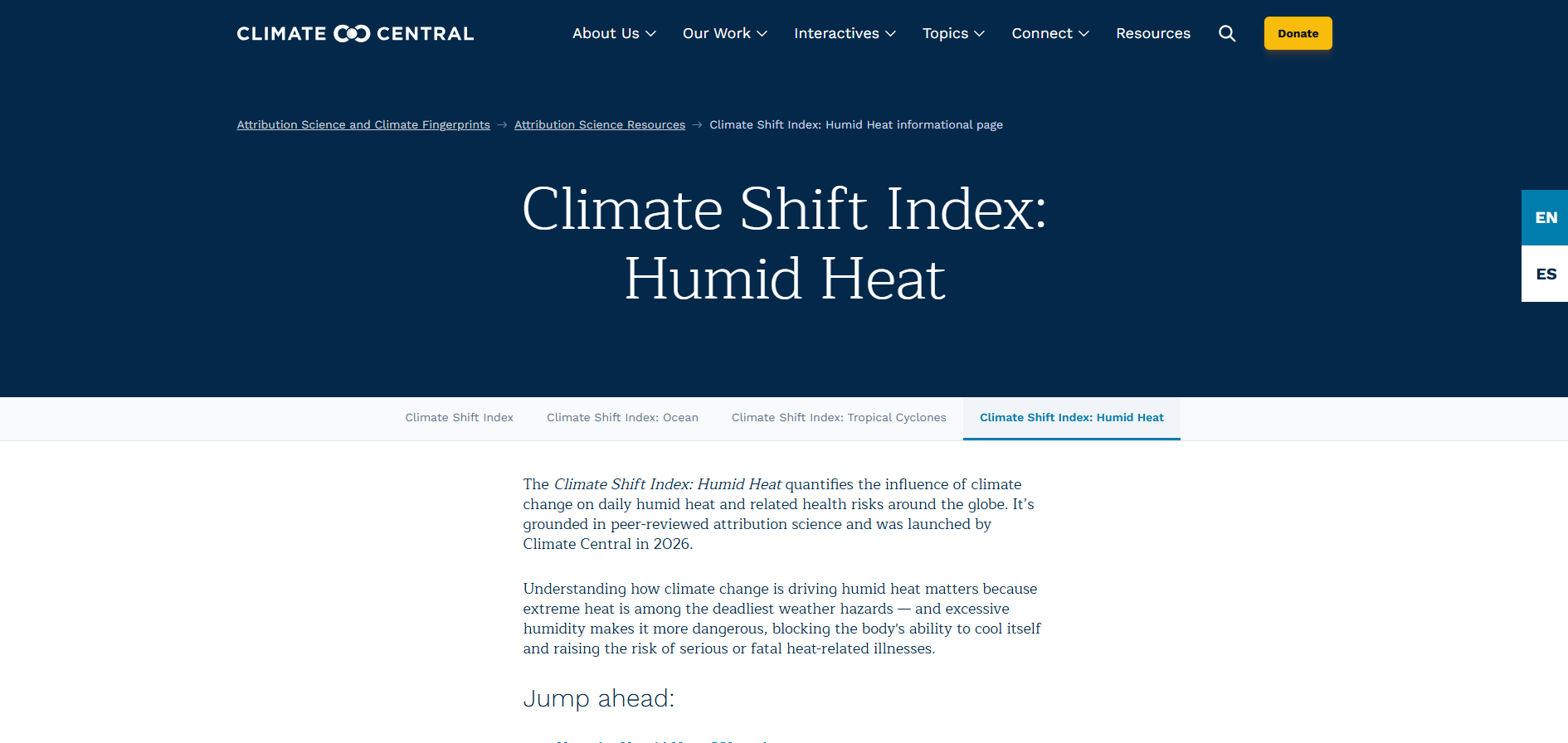 Climate Shift Index: Humid Heat