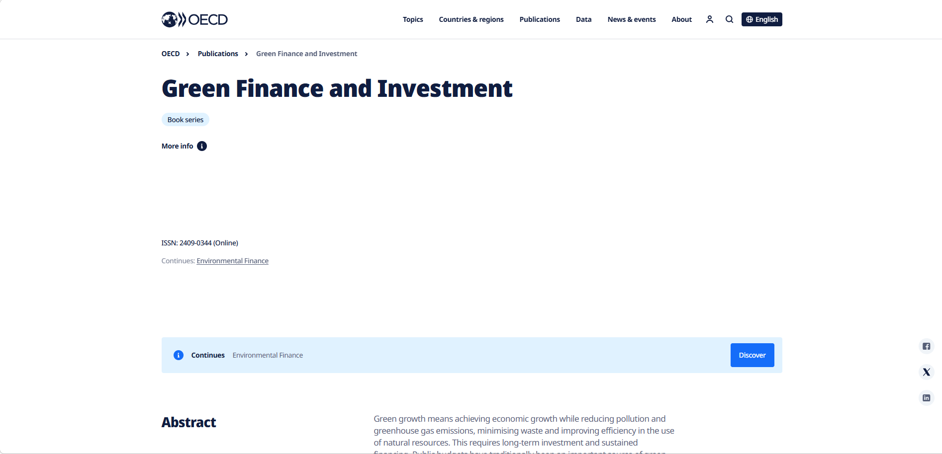 OECD Green Finance and Investment library