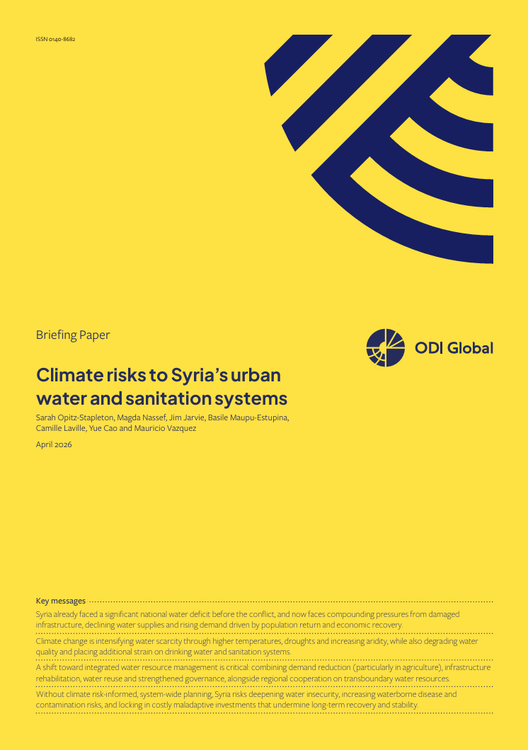 Climate risks to Syria’s urban water and sanitation systems