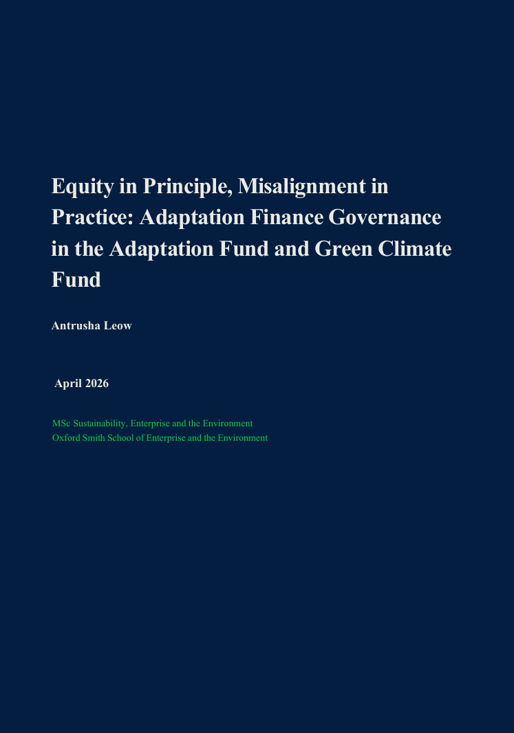 Equity in principle, misalignment in practice: Adaptation finance governance in the adaptation fund and green climate fund