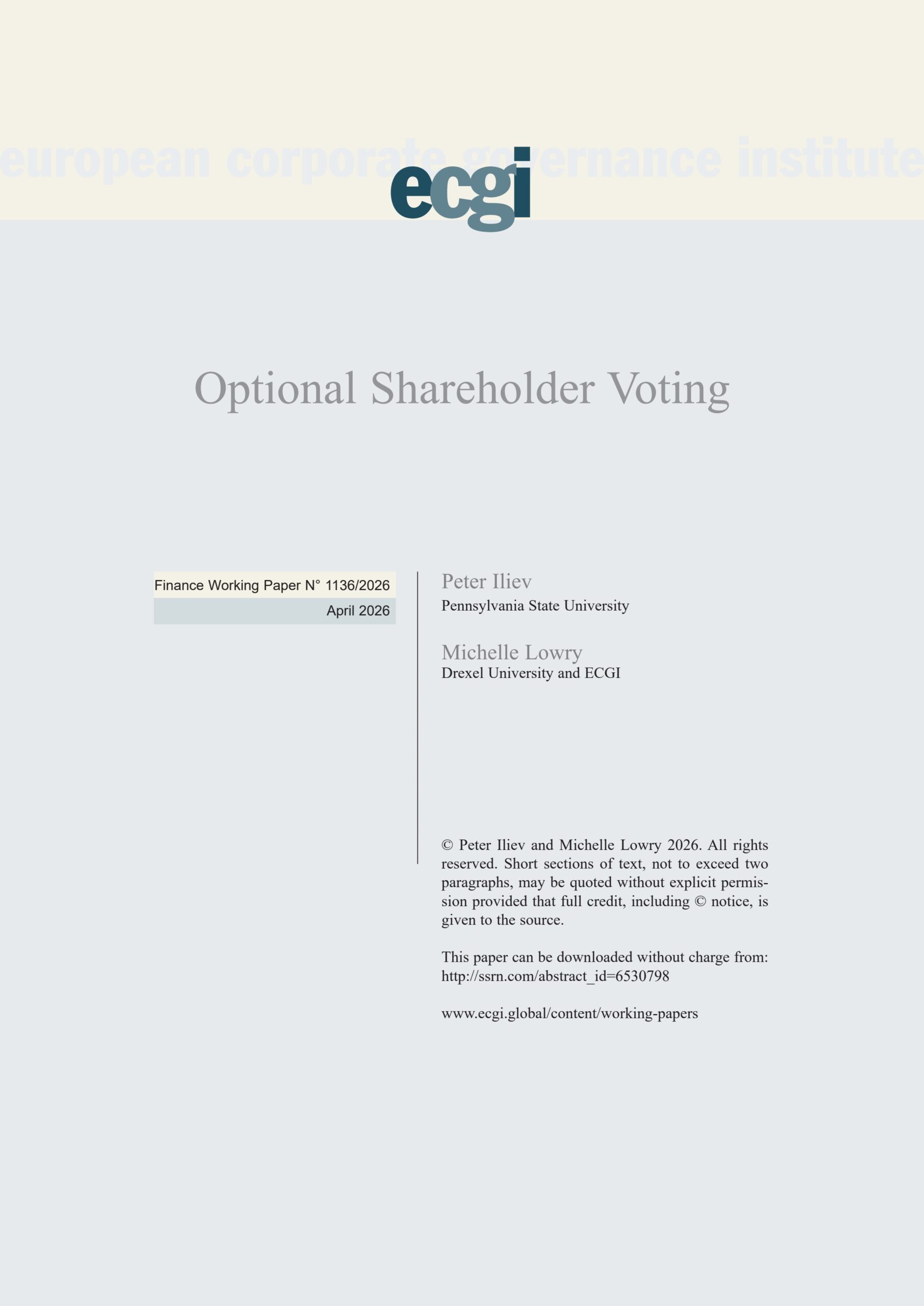 Optional shareholder voting